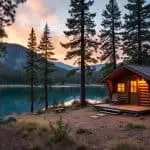 cabin camping 312384749